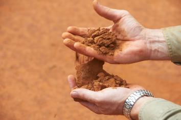 soil in hands